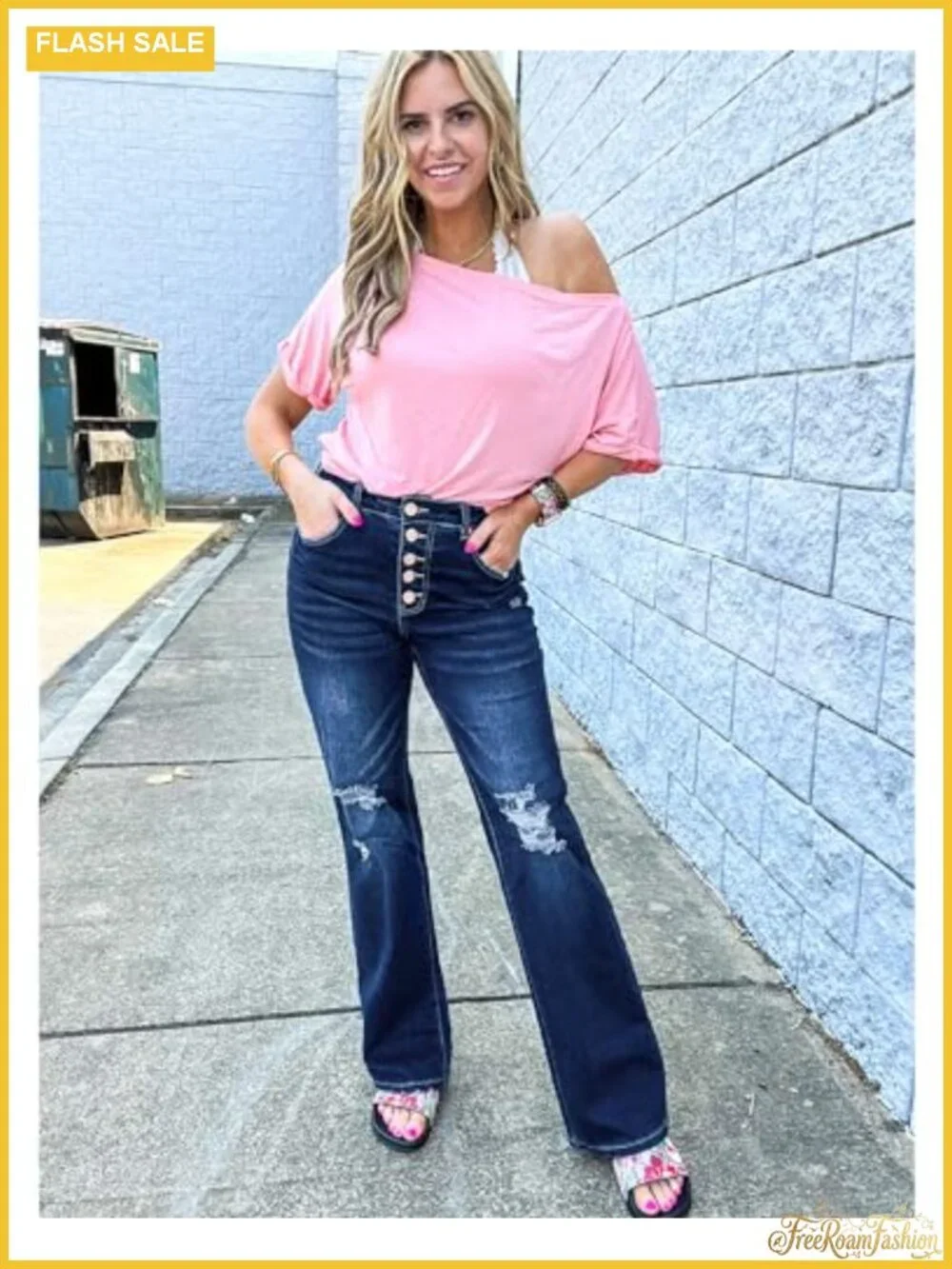 Women High Waisted Ripped Flare Jeans Y2K Distressed Bell Bottom Wide Leg